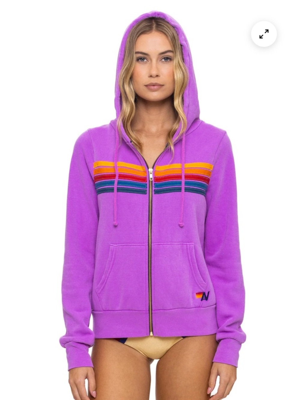 5 STRIPE HOODIE - NEON PURPLE- never worn size M